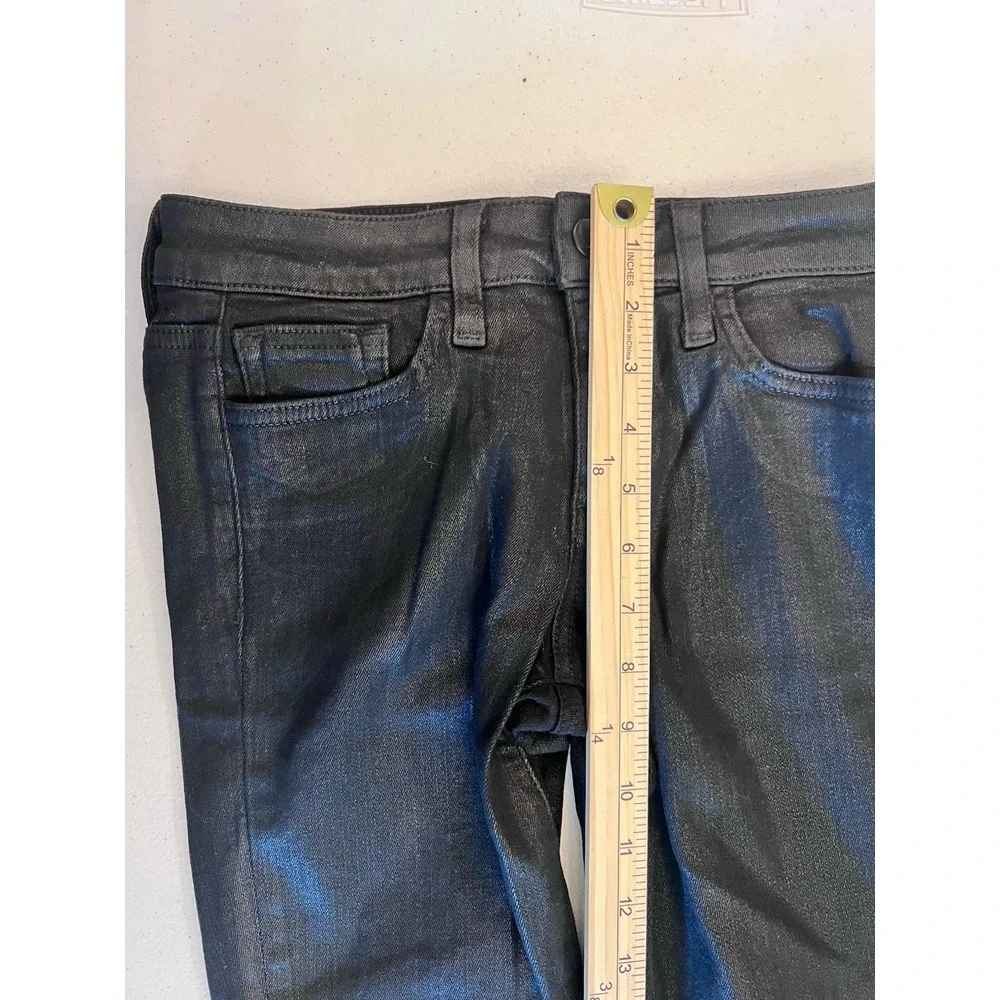 Joes Jeans Womens 25 Black‎ Wax Coated The Skinny Cotton Spandex